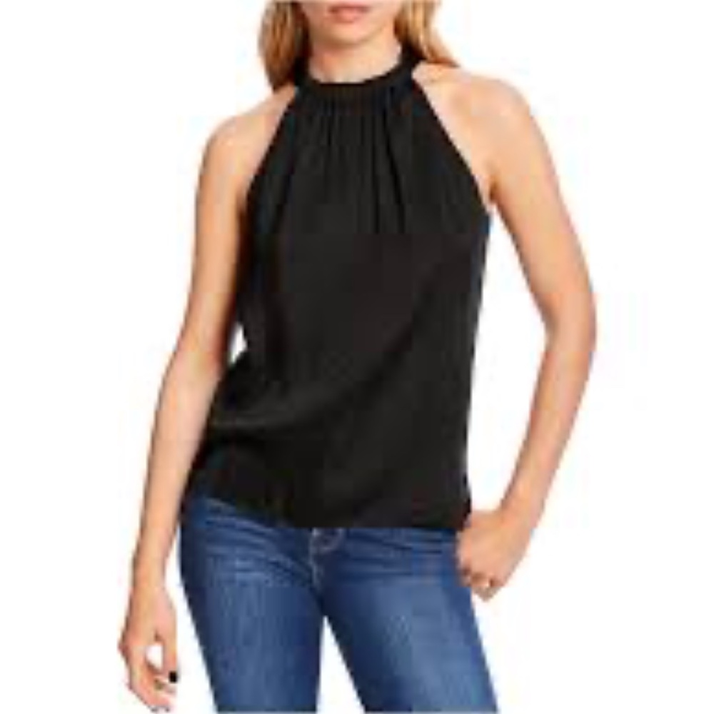 NWT LINI Black Monotone Animal Print Tie-Back Halter Top